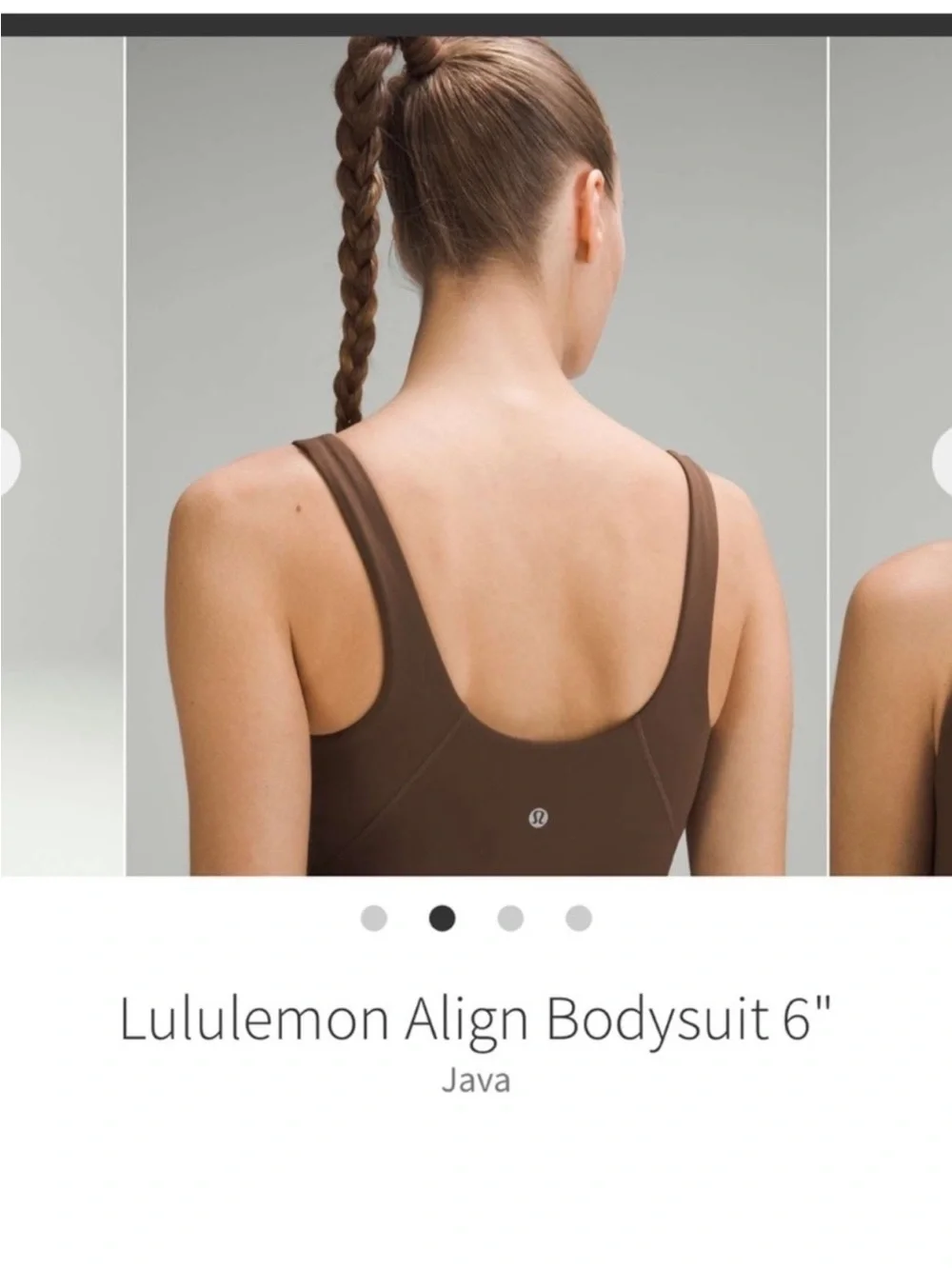 NWT Lululemon Align Bodysuit 6” Java Sz 4